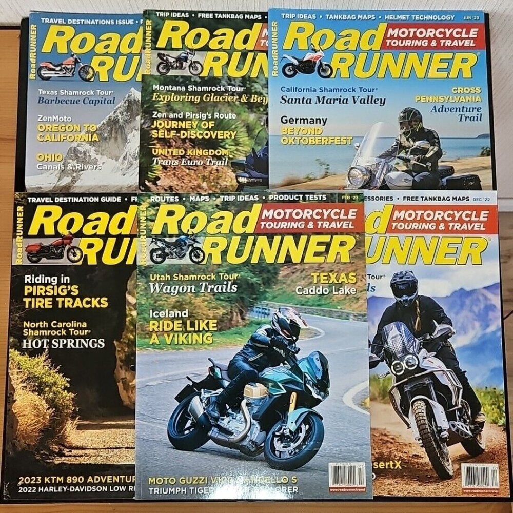 Road Runner Motorcycle & Touring Magazine Lot of 6 Issues 2022-23 Like New